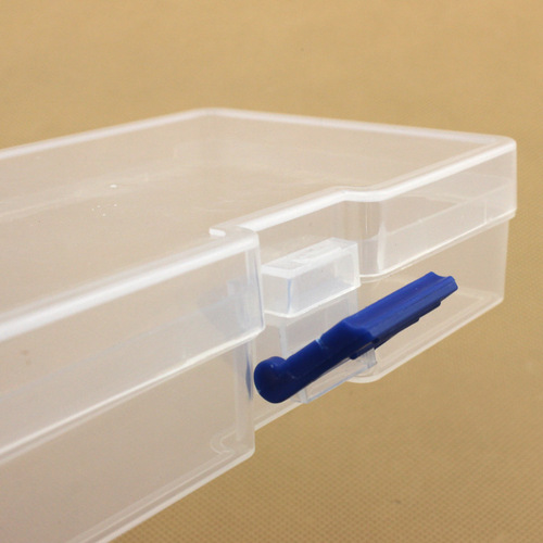 Transparent rectangular plastic lock empty box sample box spare parts packaging box tool storage box wholesale