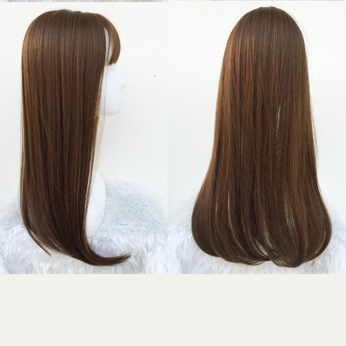 Yiwu wholesale wigs for women with long straight hair, air bangs, wig pieces, head replacement pieces, hair curtains, women's hair extensions