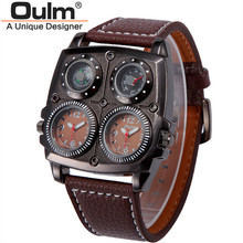 Mens Designer Watches Leather Compass Military Quartz Watch
