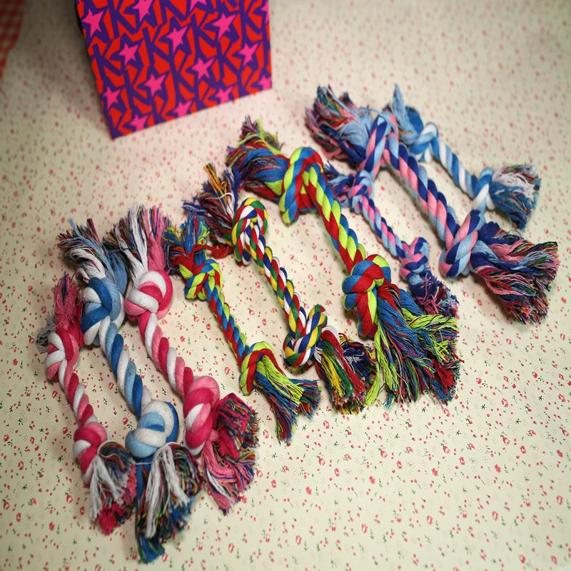 Трехпрядный хлопковый плетеный шнурок для карманов, двойной узел, жевательный шнурок для домашних животных, игрушка для собак, оптом от производителя, в наличии