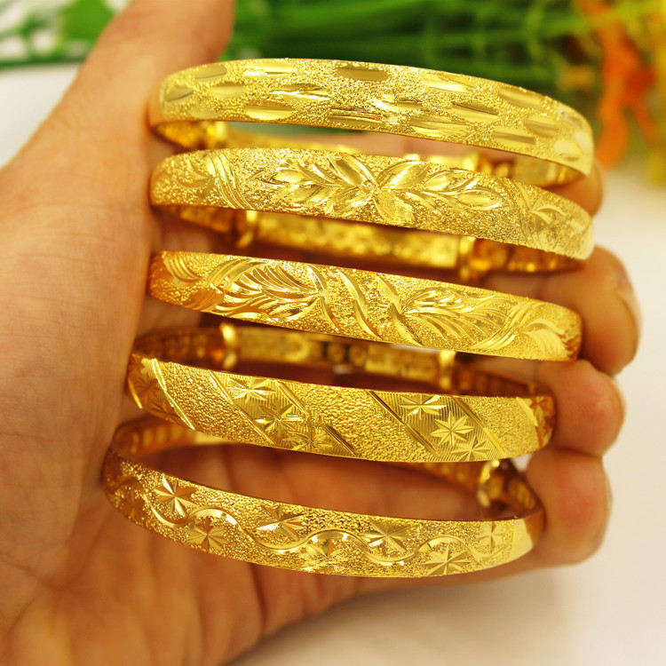 Long-lasting European Coin Copper Plated Vietnamese Shagin Ladies Bracelet Jewelry Wedding Bride Push-pull Bracelet Gift