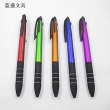 供应 三色触控笔 多色圆珠笔 3色按动触屏笔 学生笔 多功能电容笔