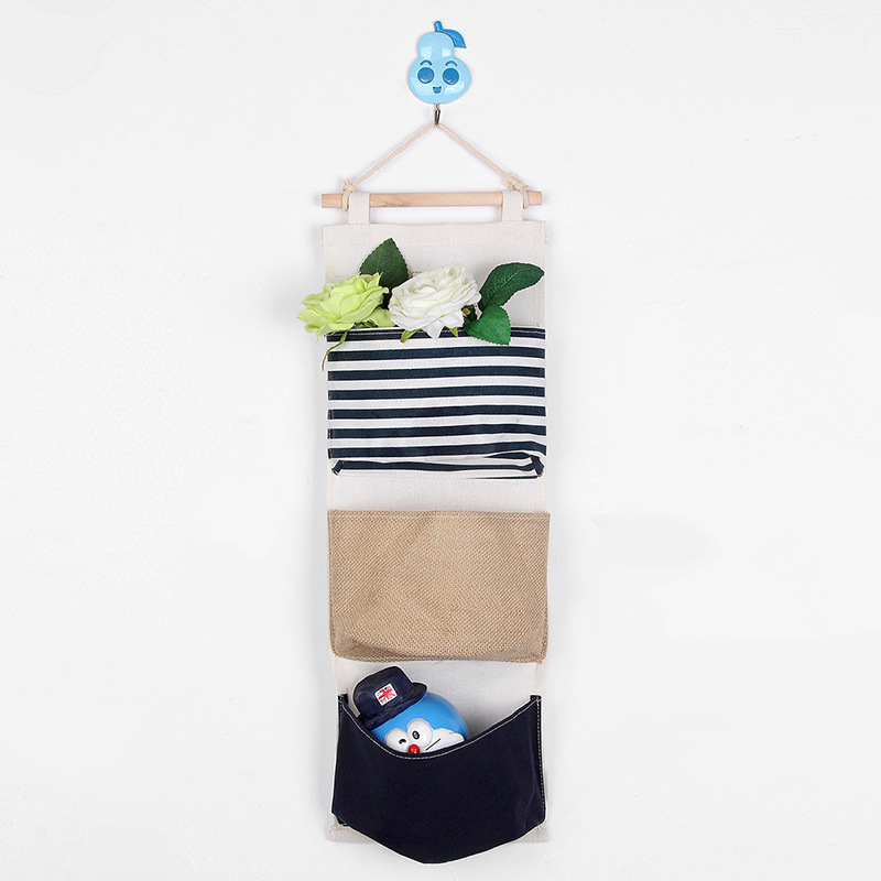 新品日韩多层时尚三兜半圆挂袋门后创意布艺家居收纳储物袋批发