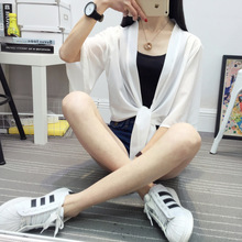 2024雪纺小披肩外套女夏短款坎肩超薄百搭开衫沙滩防晒衣防紫外线