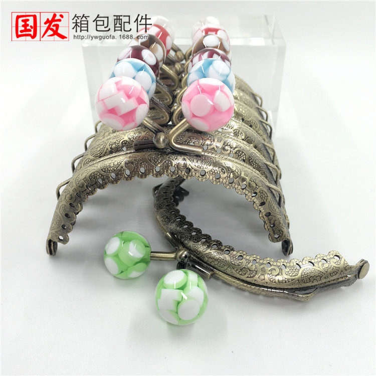 8.5CM arco en relieve de encaje de jalea caramelo cabeza de oro bronce   0351 - GT