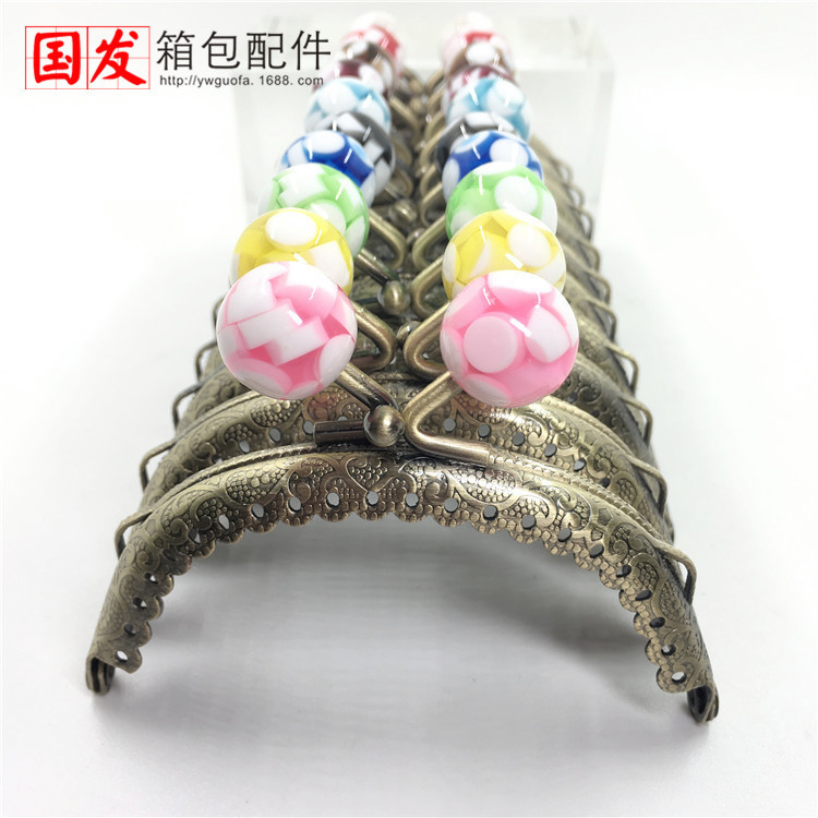 8.5CM arco en relieve de encaje de jalea caramelo cabeza de oro bronce   0351 - GT