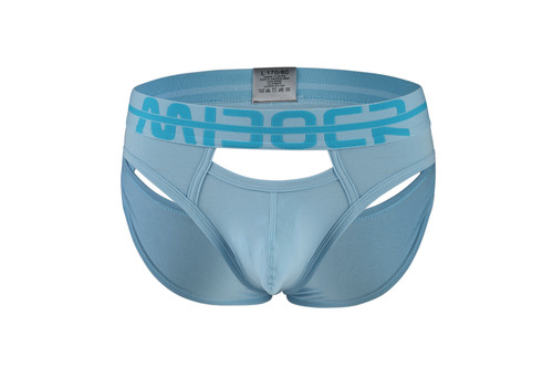 New Mibuel Men's Cotton Summer Low-Waisted Breathable Mesh Striped Sexy Triangular Underwear - $399