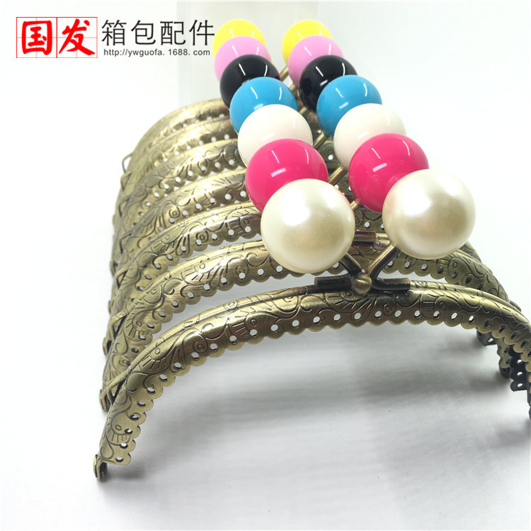 12.5CM arco dragón-fénix encaje dulce boca de oro 20MM cabeza de perlas bronce 24 colores 0358 - GT