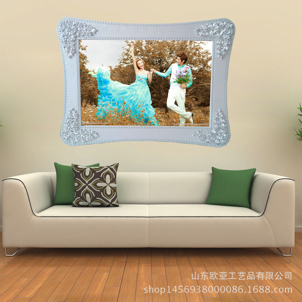 厂家直供 滴胶烤瓷框 水晶玫瑰相框儿童婚纱影楼相框后期用品批发