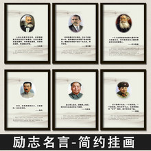 人物海报装饰画办公室励志名言简约挂画有框画酒吧壁画黑白墙画