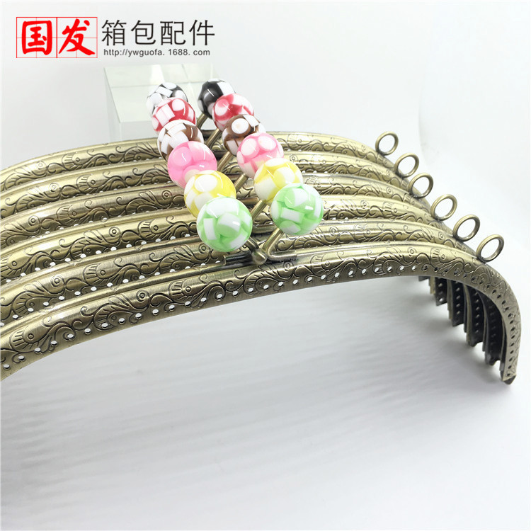 24.5CM arco dragón-fénix patrón de jalea caramelo cabeza de oro bronce   El 0275 - GT