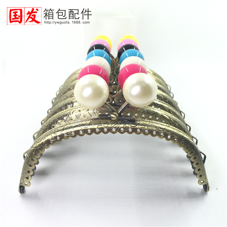 12.5CM arco dragón-fénix encaje dulce boca de oro 20MM cabeza de perlas bronce 24 colores 0358 - GT