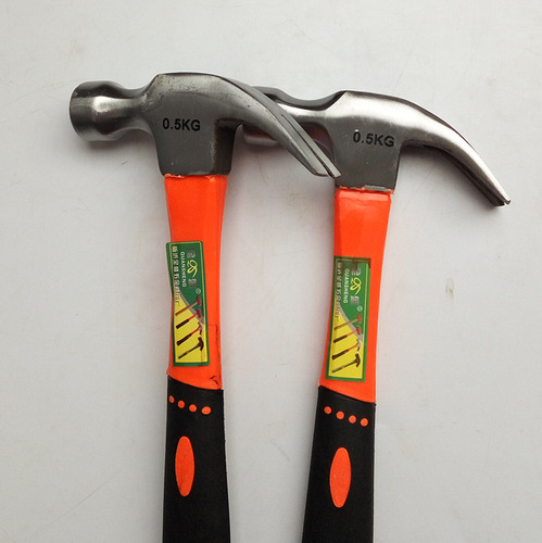 Supply of plastic-coated handle claw hammer, anti-slip handle, percussion hammer, woodworking hammer, rubber plastic handle, Linyi hardware tools
