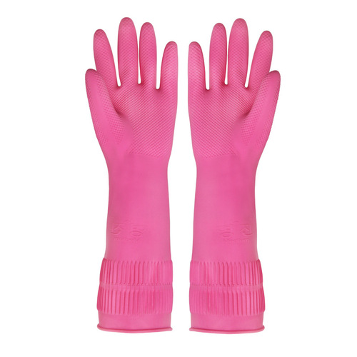 Korean imported kitchen dishwashing gloves rubber thickened cleaning housework gloves laundry rubber extended waterproof gloves