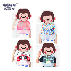 Wholesale PEVA Adult Waterproof Apron Two-in-One Portable Meal Drool Bag Easy-to-Clean Cartoon Elderly Bib 