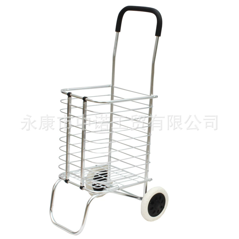 Прямые поставки с фабрики, двухколесная тележка для овощей, корзина для покупок, Складная портативная тележка, 2-колесная тележка из алюминиевого сплава, корзина для овощей