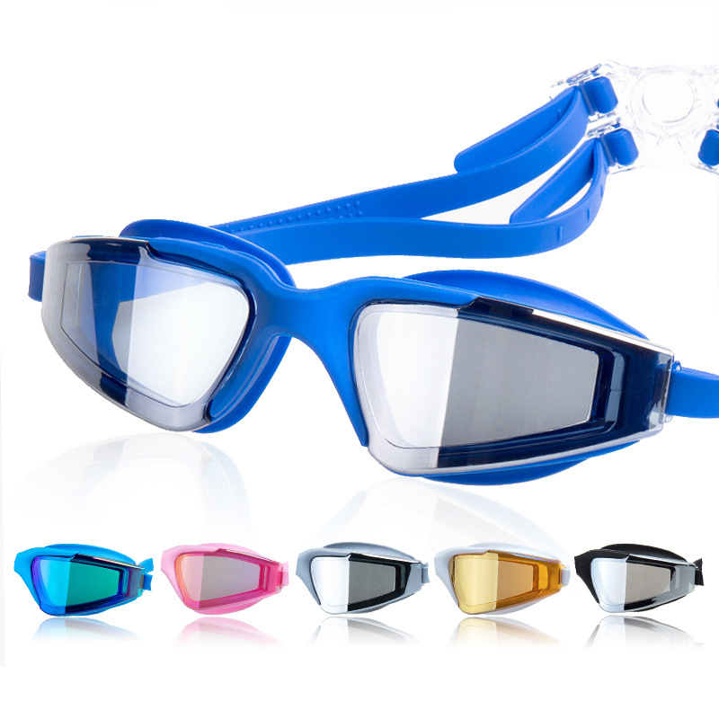 Gafas de Natación Galvanizadas con Marco Grande RH5310 de Silicona y PC, Impermeables y Antivaho