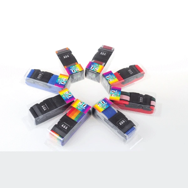 One-Word Rainbow Password Lock Pvc Boxed Packing Straps Travel Luggage Luggage Straps Suitcase Straps Wholesale