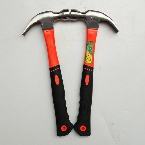 Supply of plastic-coated handle claw hammer, anti-slip handle, percussion hammer, woodworking hammer, rubber plastic handle, Linyi hardware tools