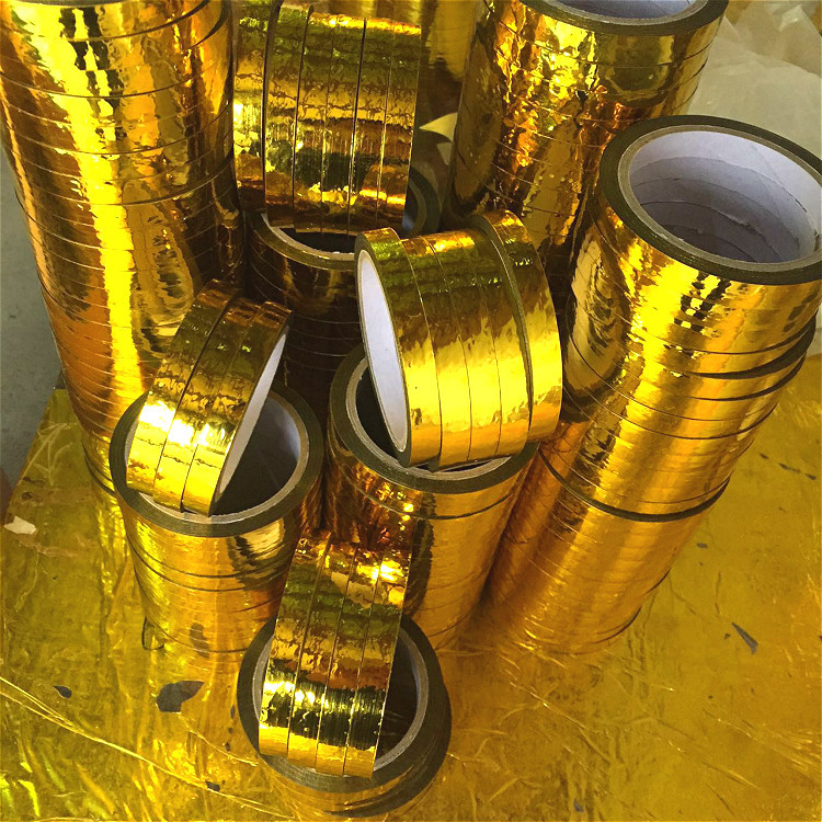 En stock láser Cinta de Oro reflectante DIY cinta decorativa de oro suministro directo de fábrica cinta de color láser al por mayor