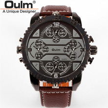 5.8cm Oversized Men Wrist Watch Mens Leather Quartz Watches