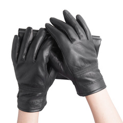 Leather gloves for men, winter warm lined, finger-separated cowhide men's cycling motorcycle leather gloves, Haian origin