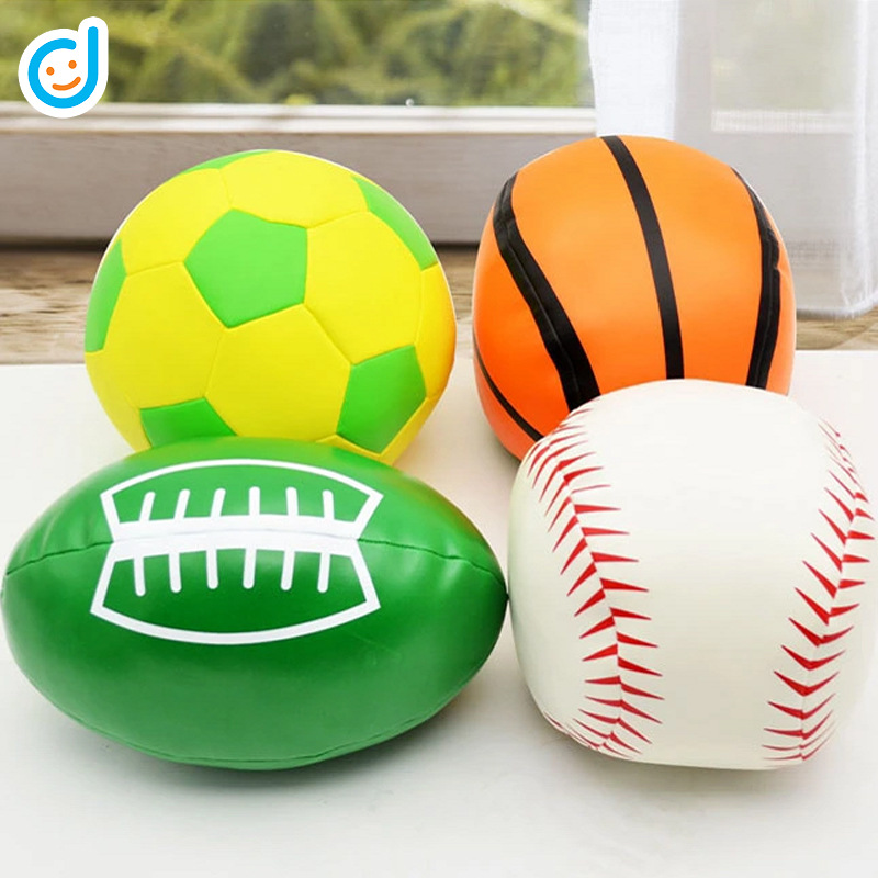 Soft ball rugby baseball football basketball children's toy ball soft ball leather silk floss