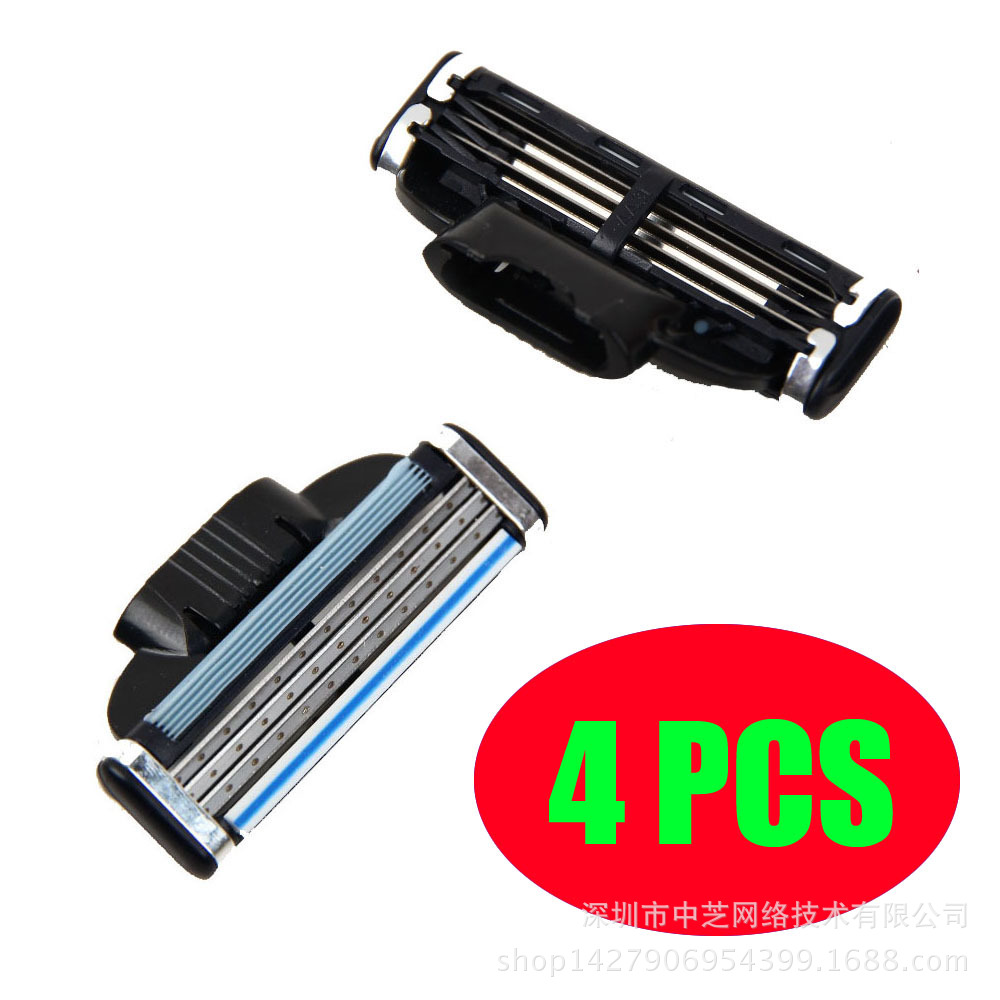 Promoción de la fábrica manual de tres capas hoja de afeitar afilada AliExpress hombres cabeza de afeitar frente tres velocidad del viento 3 cuchillas