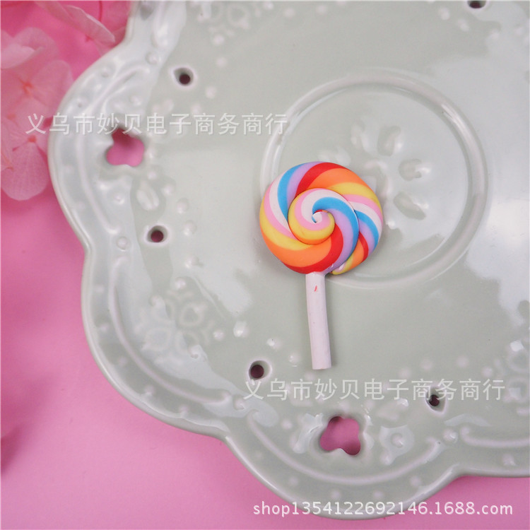 Simulación suave cerámica Lollipop crema teléfono móvil Shell accesorios de los niños tocado océano botella micro paisaje Decoración