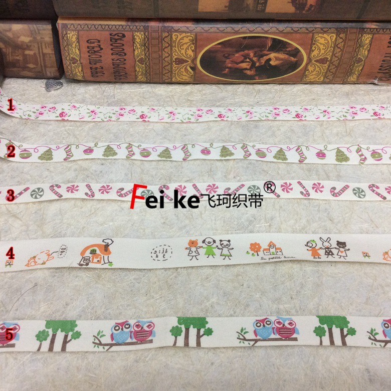 1cm印刷多色棉带diy服装辅料礼品包装带织带蝴蝶结辅料婚庆家纺