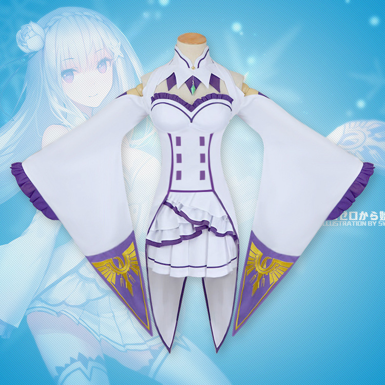 Anime Costume: Life in a Different World from Scratch Cosplay Emilia Costume Emilia Cosplay Costume