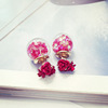 South Korean goods, earrings, glossy cute crystal, french style