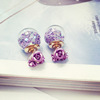 South Korean goods, earrings, glossy cute crystal, french style