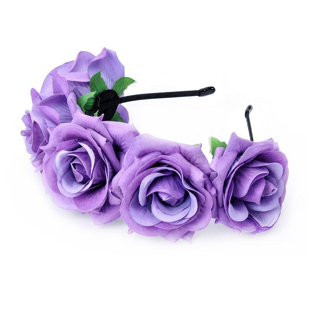 Du Xiang joyería 7cm franela Rosa flor artificial diadema Garland tocado flor eterna horquilla accesorios para el cabello