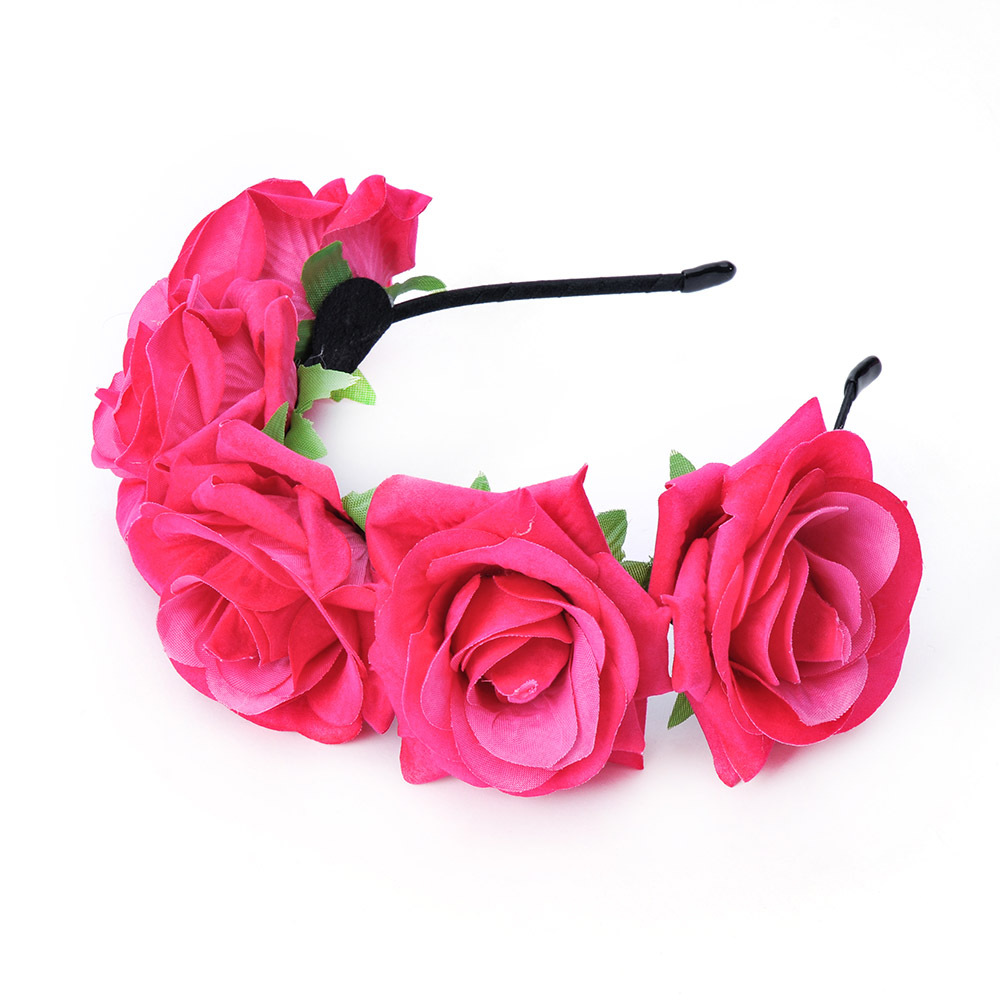 Du Xiang joyería 7cm franela Rosa flor artificial diadema Garland tocado flor eterna horquilla accesorios para el cabello