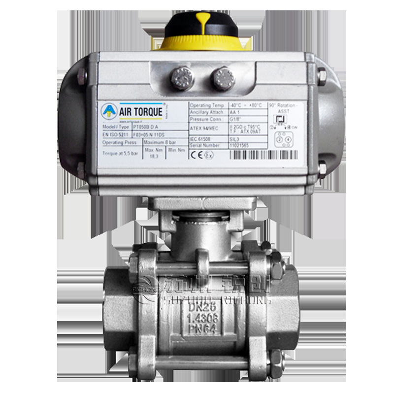 现货供应意大利airtorque气动丝口球阀气动气动不锈钢螺纹球阀