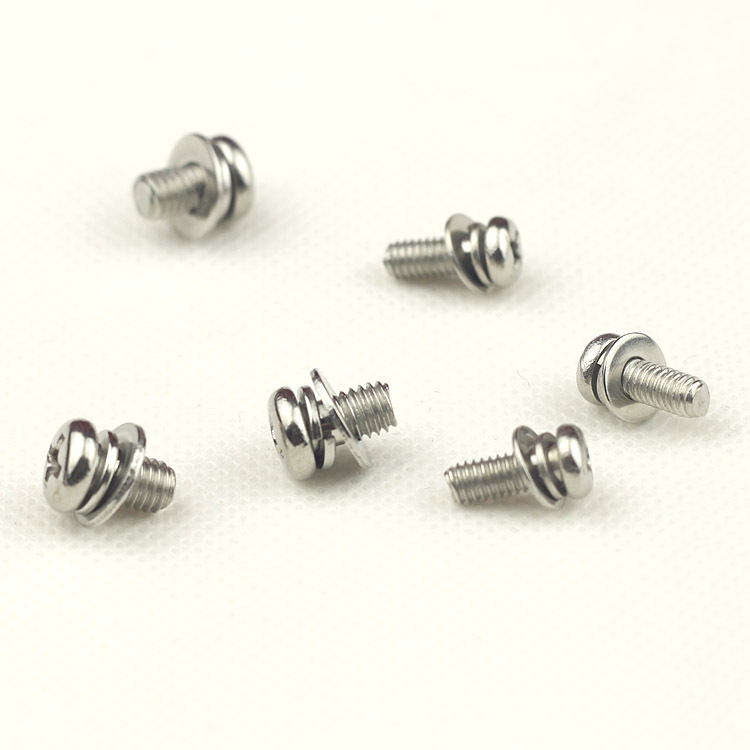 M3  不锈钢304 小盘头平垫弹垫三组合 球面套锁三组合 GB9074.8