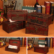 复古纸巾盒餐巾收纳盒桌面纸抽家居咖啡厅面巾纸盒批新中式设计