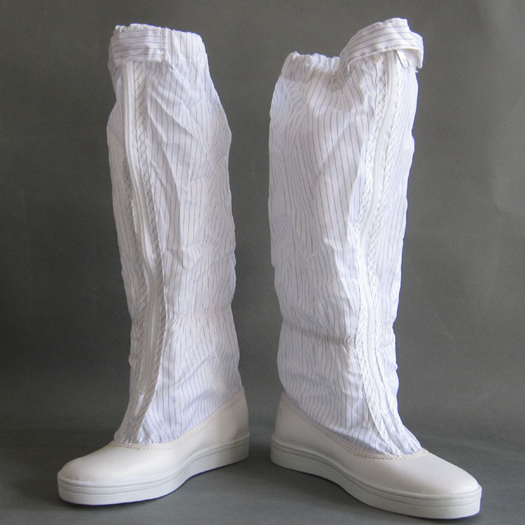 厂家供应防静电硬底靴 防静电PVC底高筒靴防静电条纹长筒靴皮革面