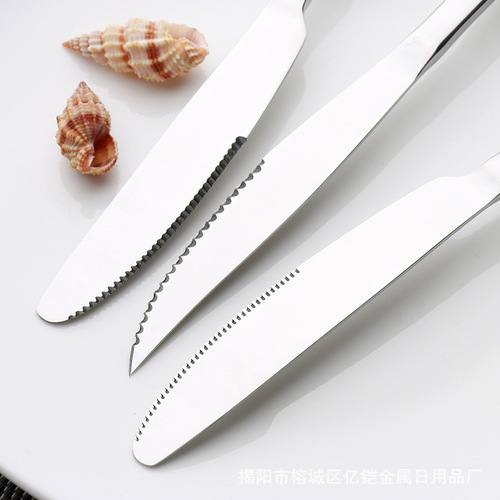 Cross-border 1010 Steak Knife Restaurant Hotel Tableware Wholesale Western Knife Set Stainless Steel Can Add Logo