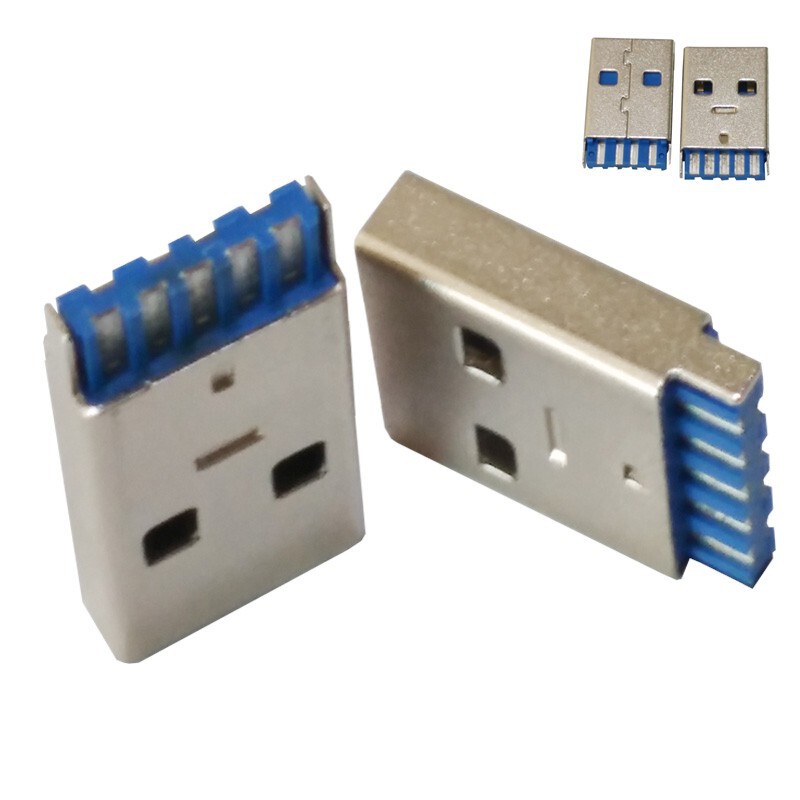 USB Connector a Male 3.0 Male Am3.0 Data Cable Transmission Port Plug 9Pin Phosphor Bronze Terminal Waterproof