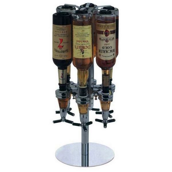 Altı şüşəli fırlanan kokteyl qarışdırıcı, dozajlı dispenser dəsti