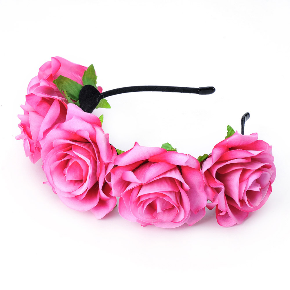Du Xiang joyería 7cm franela Rosa flor artificial diadema Garland tocado flor eterna horquilla accesorios para el cabello