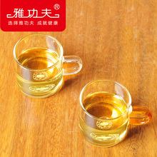 雅功夫玻璃茶杯品茗杯食品级高硼硅耐热小茶杯 带把小杯厂家直销