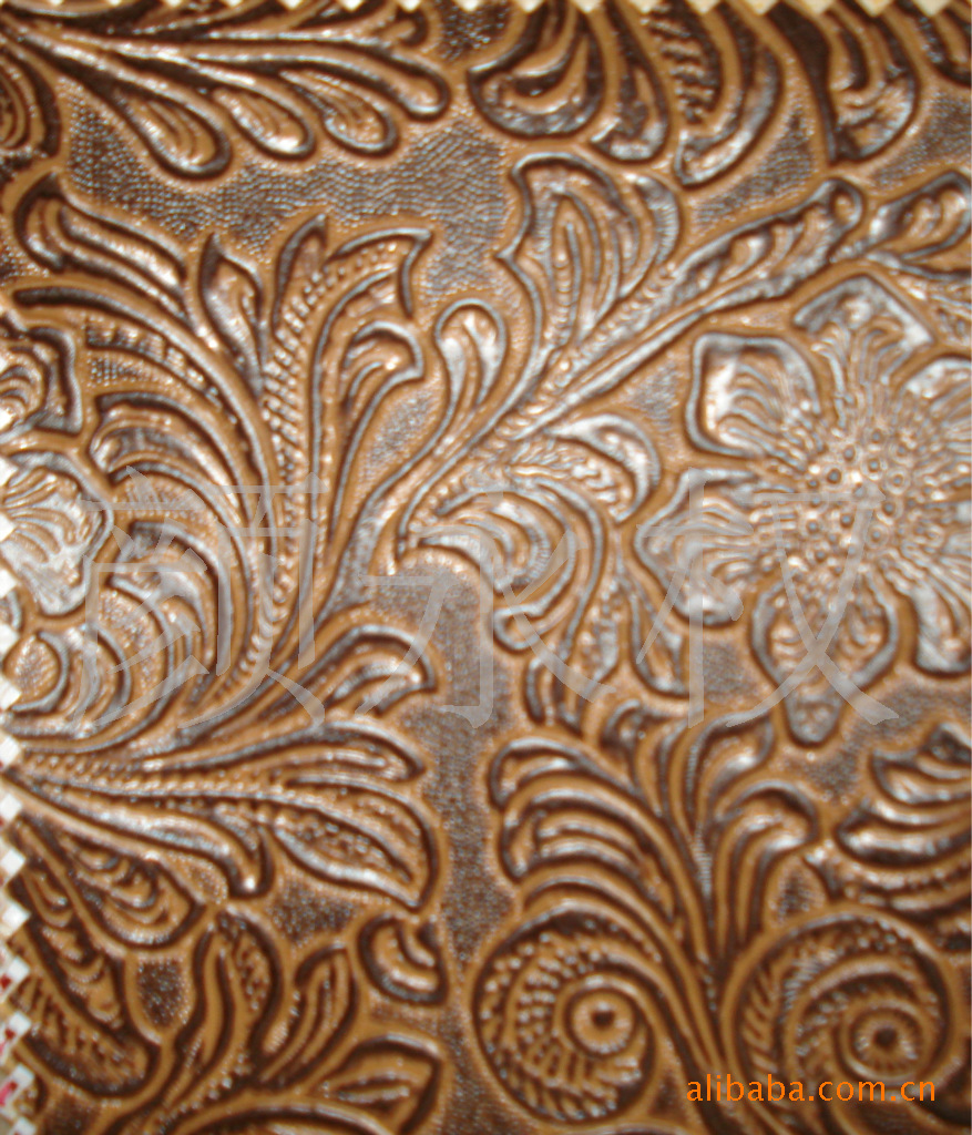 厂家直销 PVC皮革 太阳花 凤尾花压花皮革 压纹皮革 装饰装修皮革