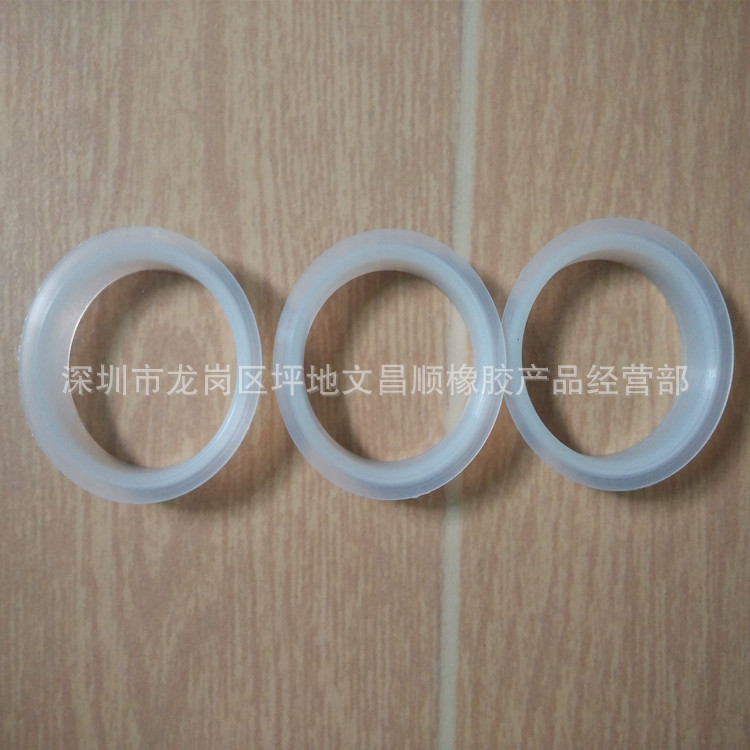 厂家可做非标半透明胶圈 乳白色食品级大尺寸硅胶圈 V型密封圈