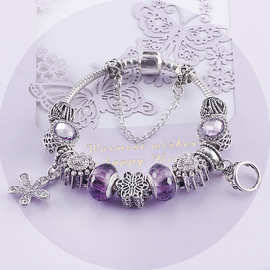 民族风紫色甜美小公主串饰手链创意diy琉璃珠串珠手饰情人节礼物