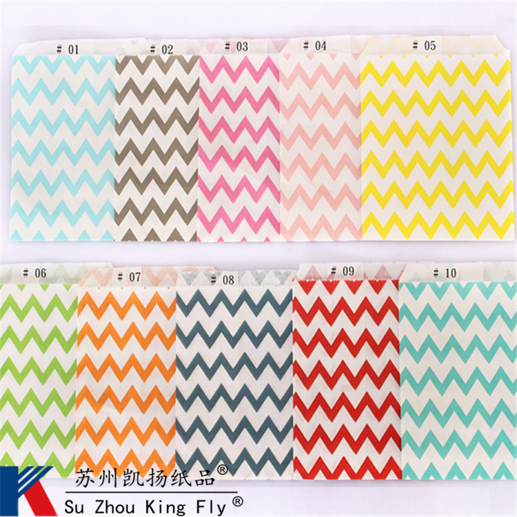 食品纸袋，糖果纸袋，彩色纸袋，条纹，圆点，波浪