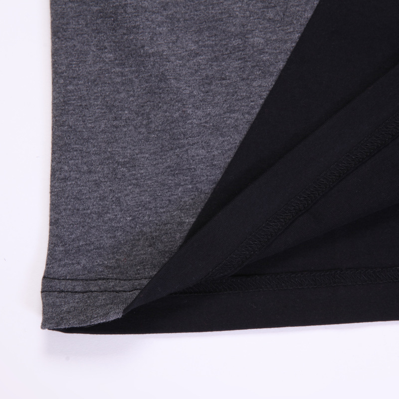 [En stock] Camiseta de manga corta de verano de algodón para hombre más tamaño contraste color cuello en V Camiseta de manga corta moda casual moda 6820