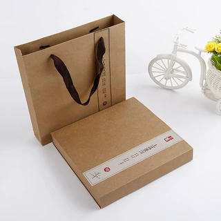 牛皮纸普洱茶茶叶盒茶饼花茶包装盒白茶茶叶礼盒制定logo定制logo